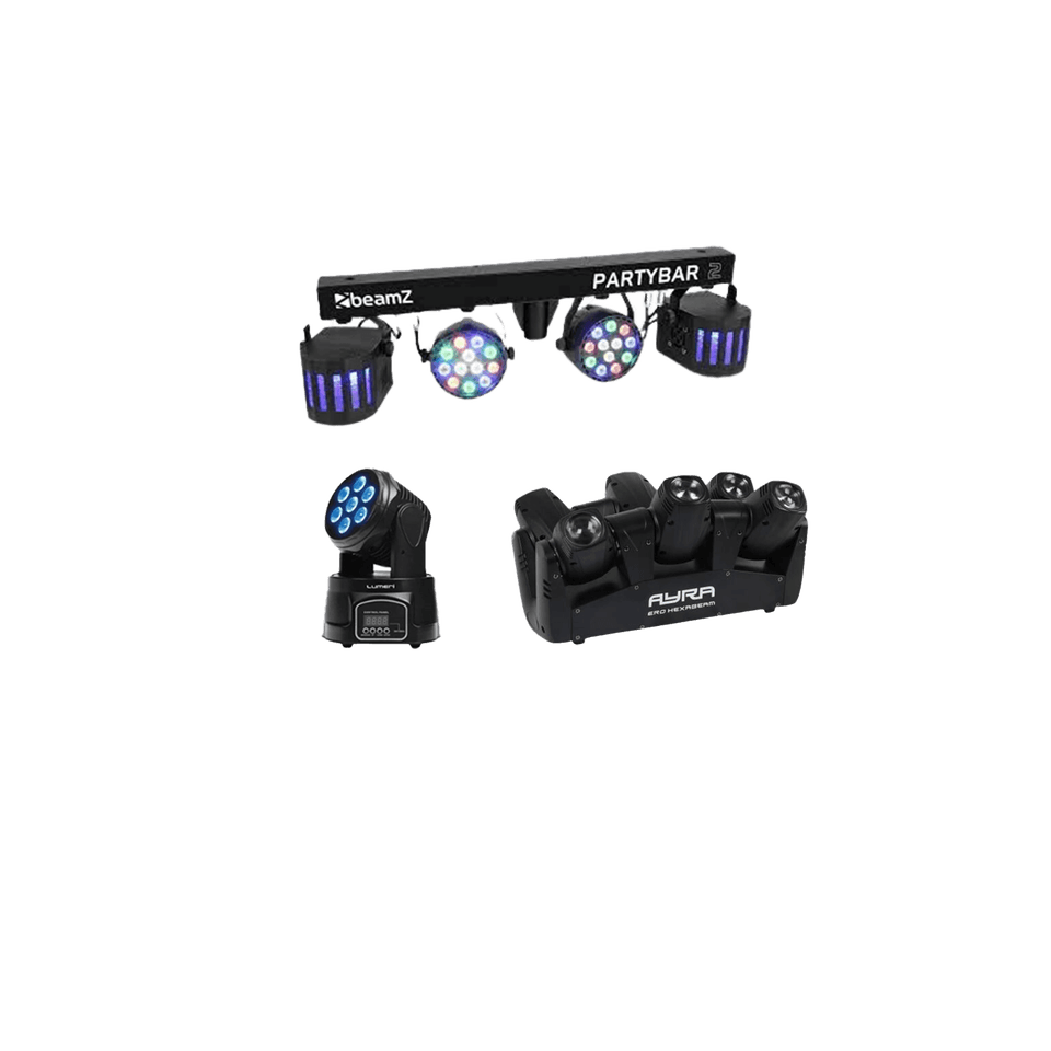 Lichtset SET 1: 1x Party lichtbar, 1x party licht 1, 1x party licht 2